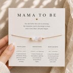Mama to Be Necklace, Pregnancy Gift for First Time Mom, Moonstone Rose Quartz White Jade Necklace, Expecting Mom Gift, Baby Shower Gift