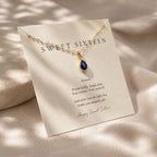 Sweet Sixteen Birthstone Necklace | Personalized 16th Birthday Gift | Gold Birthstone Necklace for Daughter, Granddaughter or Niece