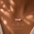Before We Meet Necklace, Pregnancy Gift for Mom To Be, Moonstone Rose Quartz Pearl Gemstones, Baby Shower Gift, IVF Rainbow Baby Gift