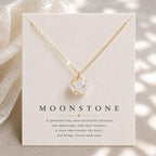 Raw Moonstone Necklace, Moonstone Pendant, Dainty Gemstone Necklace, New Beginnings Gift, Meaningful Gift for Her