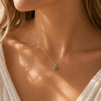 Raw Turquoise Necklace, Turquoise Pendant, December Birthstone Necklace, Dainty Gemstone Jewelry, Meaningful Gift for Her