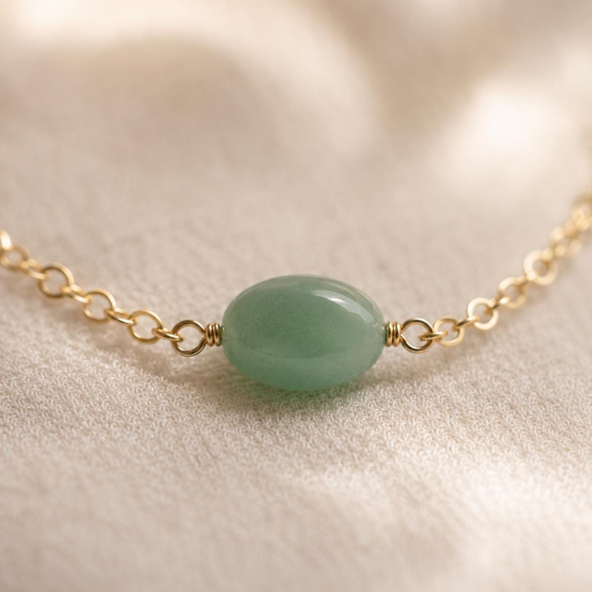 Green Aventurine Necklace • Genuine Gemstone Necklace • Minimalist Crystal Pendant Necklace • Dainty Everyday Jewelry Gift for Her