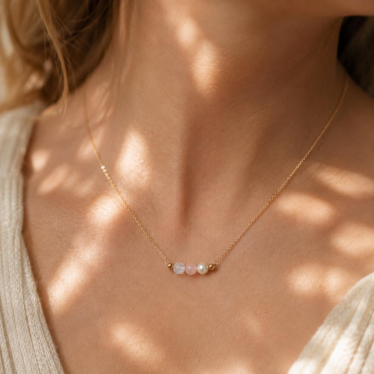 Begin Again Necklace | New Beginnings Gift | Moonstone Rose Quartz Pearl | Healing Jewelry | Encouragement Gift for Women