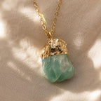 Raw Emerald Necklace, May Birthstone Necklace, Emerald Pendant, Dainty Gemstone Necklace, Meaningful May Birthday Gift for Her