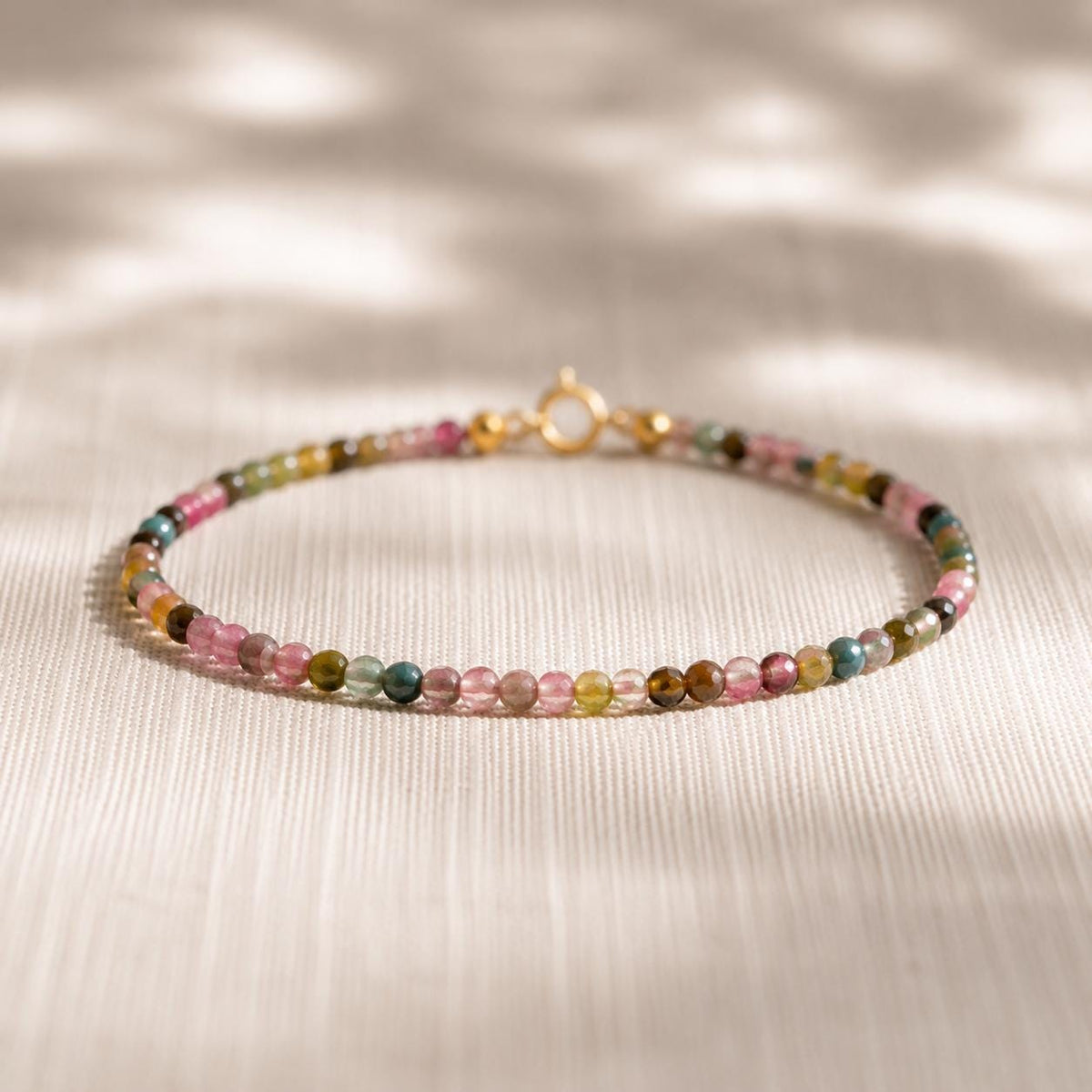 Dainty Tourmaline Gemstone Bracelet • October Birthstone • October Birthday Gift • Genuine Crystal Jewelry for Her • Dainty & Delicate