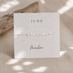 June Birthstone Wish Bracelet | Moonstone Gemstone Bracelet | Adjustable Cord Bracelet | June Birthday Gift for Her | Dainty Jewelry