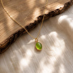 Turn Over A New Leaf Necklace, Peridot Leaf Charm | Encouragement Gift for Her | New Beginnings Jewelry | Graduation Gift