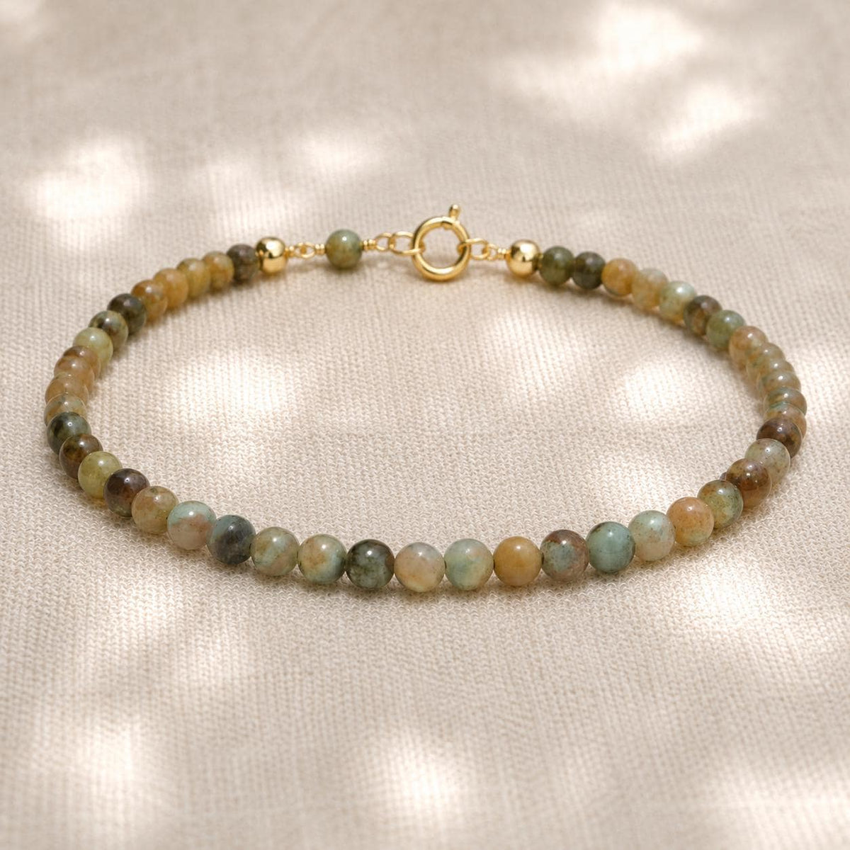 Peace Jade Bracelet • Calming Healing Gemstones • Inner Peace, Balance, Grounding • Dainty Beaded Jewelry • Gift for Her • Handmade