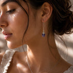 Raw Amethyst Earrings | February Birthstone Jewelry | Natural Purple Gemstone Drop Earrings