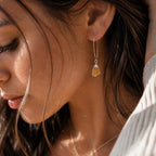 Raw Citrine Earrings | November Birthstone Jewelry | Natural Yellow Gemstone Drop Earrings