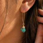 Natural Turquoise Drop Earrings | December Birthstone, Earthy Gemstone Jewelry