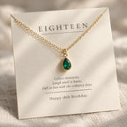 18th Birthday Birthstone Necklace | Personalized 18th Birthday Gift | Gold Birthstone Necklace for Daughter, Granddaughter or Niece