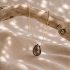 Smoky Quartz Necklace, Dainty Brown Gemstone Pendant Necklace, Grounding Crystal Jewelry