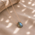 Something Blue Necklace for Bride, Chalcedony Wedding Necklace, Minimalist Bridal Jewelry, Gold Filled Something Blue Gift