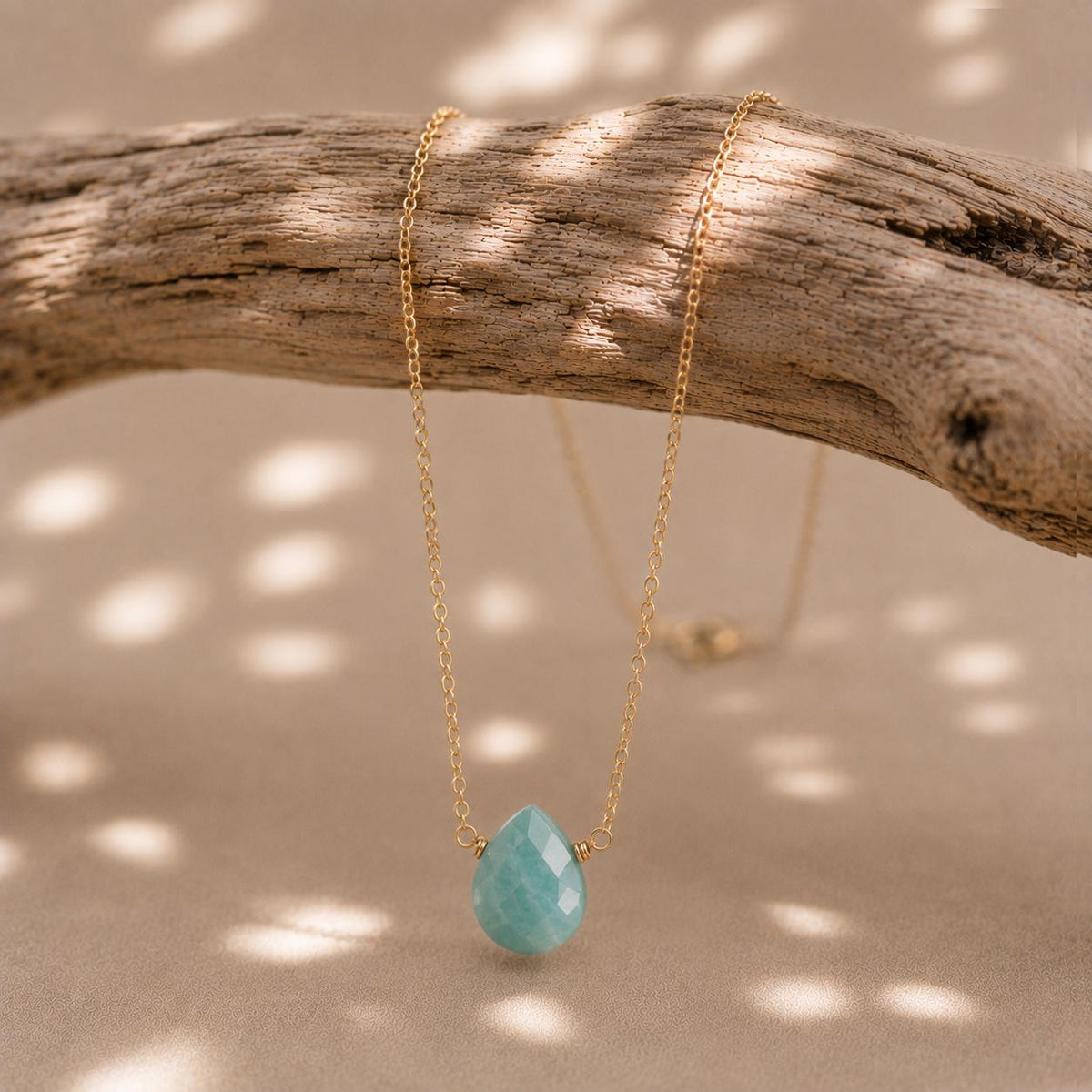 Natural Amazonite Necklace | Rose Cut Gemstone Necklace | Gold Filled or Sterling Silver Jewelry | Blue Gemstone Gift for Her