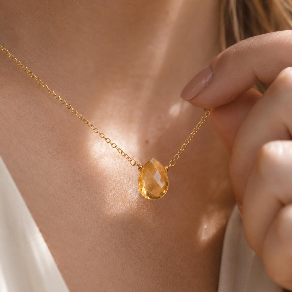 In Every Sunrise Necklace, Memorial Citrine Necklace, Sympathy Gift for Loss of Loved One, Remembrance Jewelry, Bereavement Gift