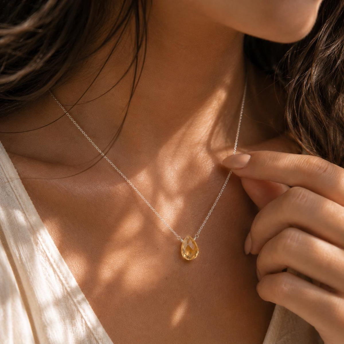 In Every Sunrise Necklace, Memorial Citrine Necklace, Sympathy Gift for Loss of Loved One, Remembrance Jewelry, Bereavement Gift