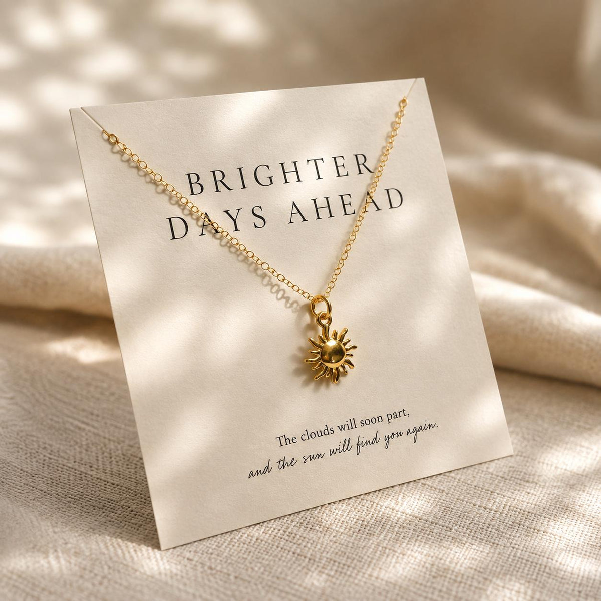 Brighter Days Ahead Sun Necklace, Encouragement Gift for Her, Thinking of You Gift, New Beginnings Necklace, Hope Jewelry, Hard Times Gift