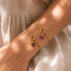 Raw Ruby Birthstone Bracelet | Gold or Silver Paperclip Chain Bracelet | July Birthstone Jewelry | Natural Ruby Gift for Her