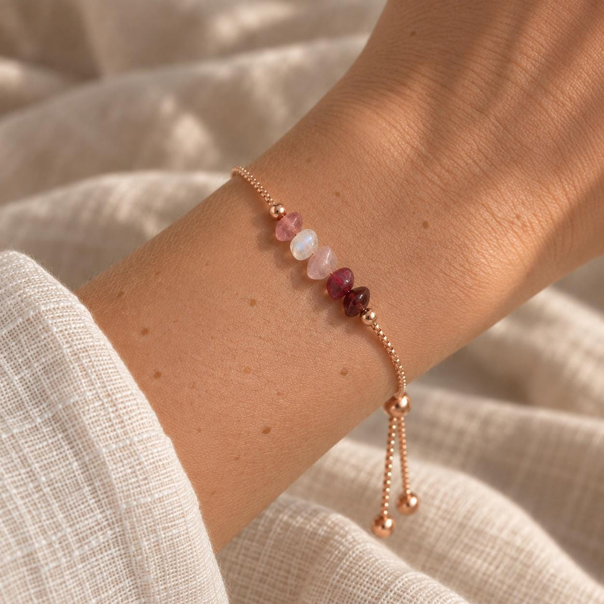 Family Birthstone Bracelet | Personalized Mom Bracelet | Custom Gemstone Jewelry | Adjustable Bolo Bracelet | Gift for Mom