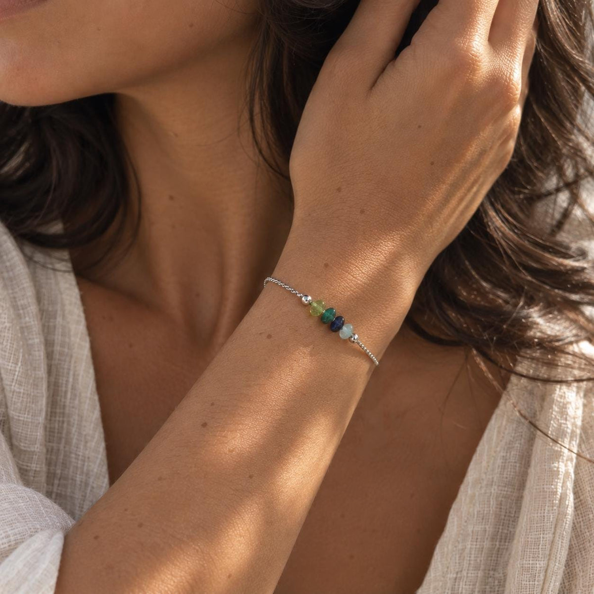 Family Birthstone Bracelet | Personalized Mom Bracelet | Custom Gemstone Jewelry | Adjustable Bolo Bracelet | Gift for Mom