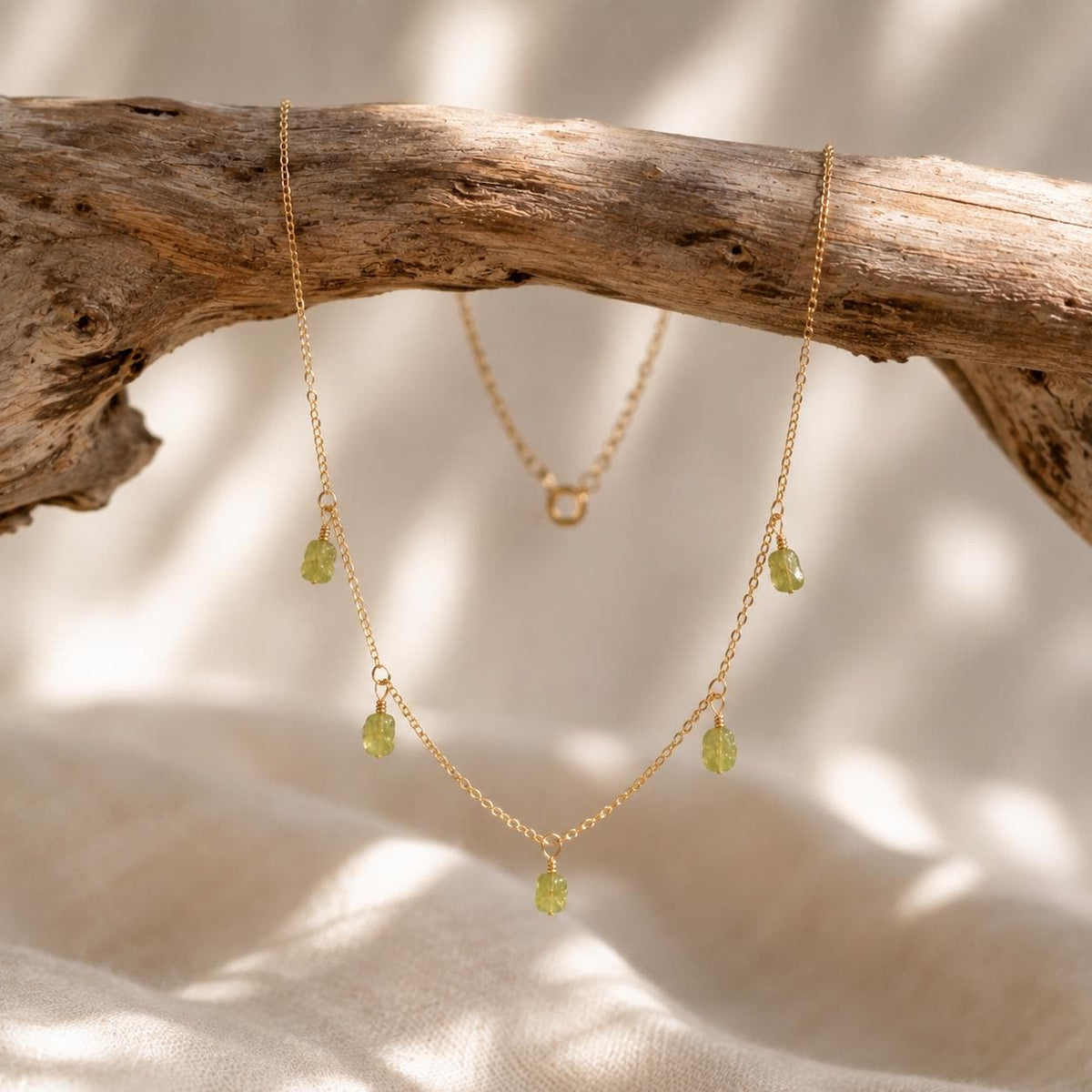 Natural Peridot Necklace | Dainty Green Gemstone Necklace | August Birthstone Jewelry | Gift for Her