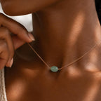 Green Aventurine Necklace • Genuine Gemstone Necklace • Minimalist Crystal Pendant Necklace • Dainty Everyday Jewelry Gift for Her