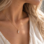 Raw Quartz Necklace, Clear Quartz Necklace, April Birthstone Necklace, Dainty Crystal Pendant, Meaningful Gemstone Gift for Her
