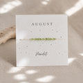 August Birthstone Wish Bracelet | Peridot Gemstone | Adjustable Cord Bracelet | August Birthday Gift for Her | Dainty Birthstone Jewelry