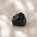 Raw Black Tourmaline Necklace | Gold or Silver Gemstone Necklace | Protection Crystal Jewelry | Dainty Tourmaline Stone