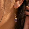 Raw Amethyst Earrings | February Birthstone Jewelry | Natural Purple Gemstone Drop Earrings