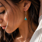 Natural Turquoise Drop Earrings | December Birthstone, Earthy Gemstone Jewelry