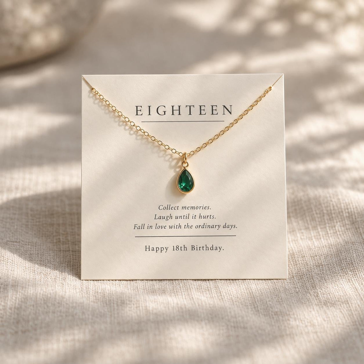 18th Birthday Birthstone Necklace | Personalized 18th Birthday Gift | Gold Birthstone Necklace for Daughter, Granddaughter or Niece