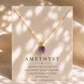 Raw Amethyst Necklace, February Birthstone Necklace, Amethyst Pendant, Dainty Gemstone Necklace, Meaningful Gift for Her