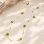 Dainty Flower Necklace | Gold Floral Beaded Necklace | Colorful Flower Jewelry | Delicate Layering Necklace | Flower Girl Necklace