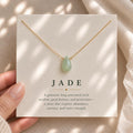 Jade Teardrop Necklace, Green Jade Necklace, Gold Filled or Sterling Silver Necklace, Encouragement Gift for Her, Minimalist Jade Jewelry