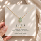 Jade Teardrop Necklace, Green Jade Necklace, Gold Filled or Sterling Silver Necklace, Encouragement Gift for Her, Minimalist Jade Jewelry