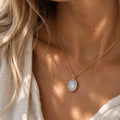 Natural Moonstone Necklace | 9x11mm Moonstone Pendant | Gold Gemstone Necklace | June Birthstone Jewelry | Dainty Moonstone Necklace