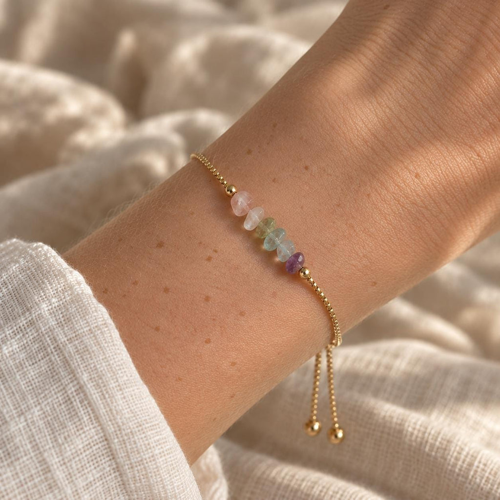 Family Birthstone Bracelet | Personalized Mom Bracelet | Custom Gemstone Jewelry | Adjustable Bolo Bracelet | Gift for Mom