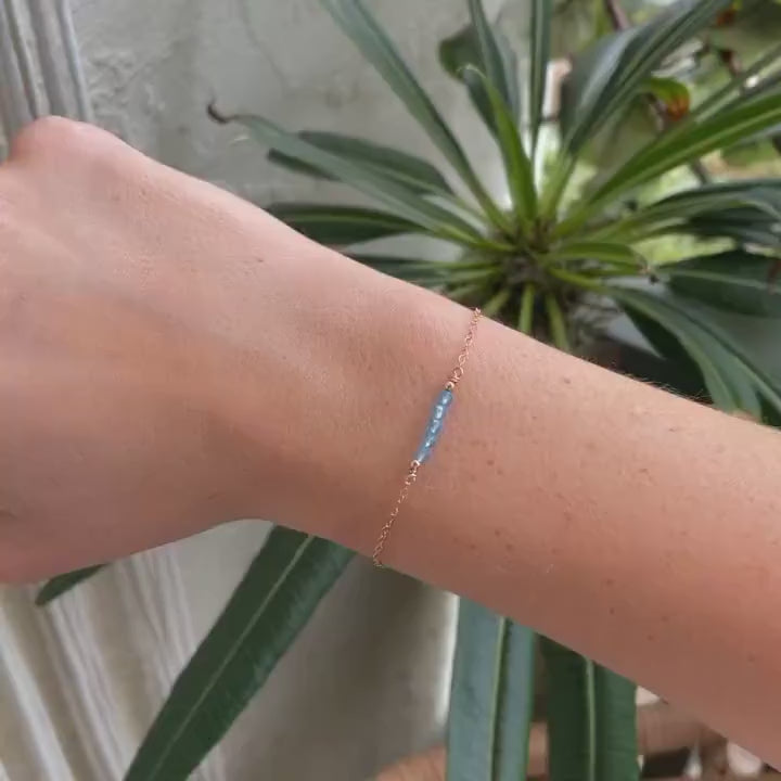 Blue Topaz Bracelet • December Birthstone • Handmade & Minimal Jewelry for Her • Mother's Day Gift