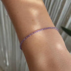 Dainty Amethyst Gemstone Bracelet • February Birthstone • February Birthday Gift • Genuine Crystal Jewelry for Her • Dainty & Delicate