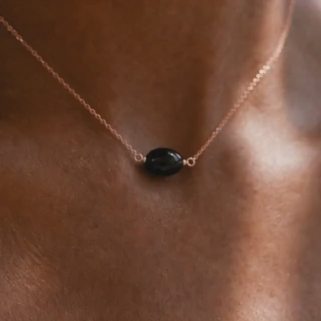 Natural Obsidian Necklace • Protective Gemstone, Stress Relief, Handmade Jewelry
